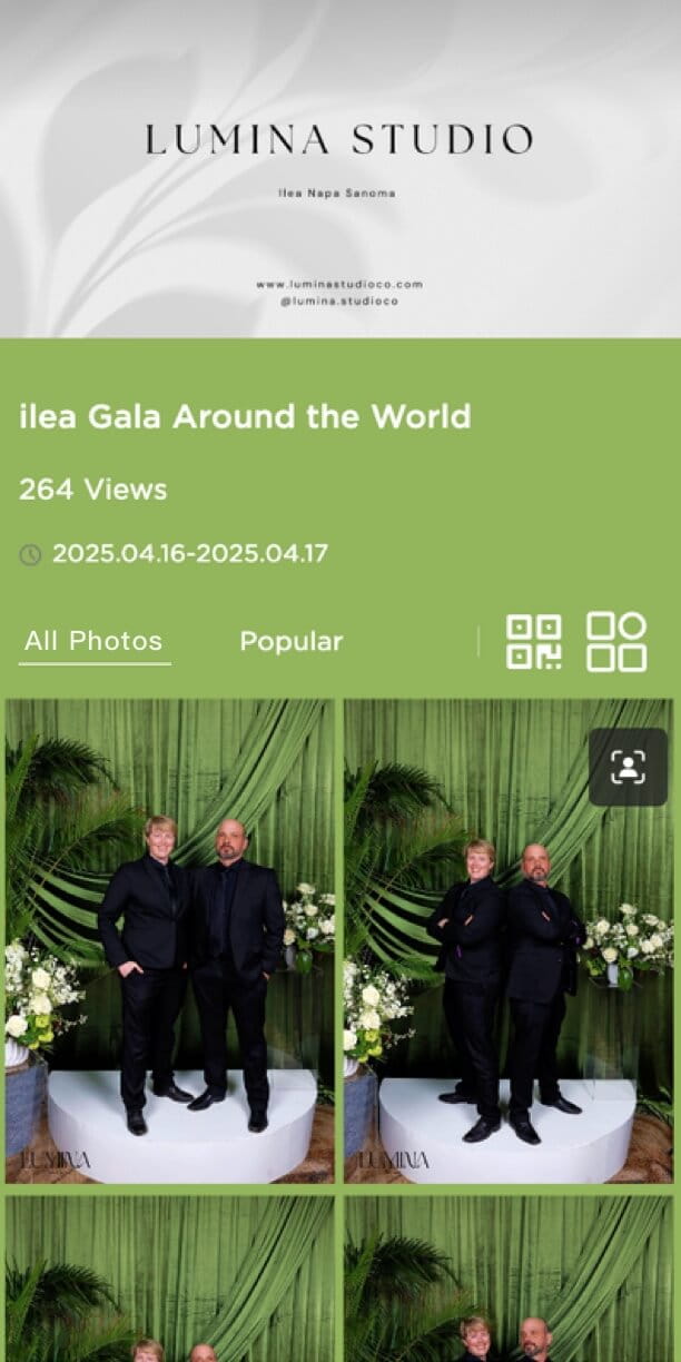 instant photo gallery example for galas