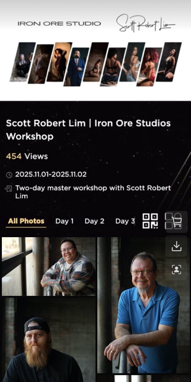 Instant event photo gallery example for studio workshop