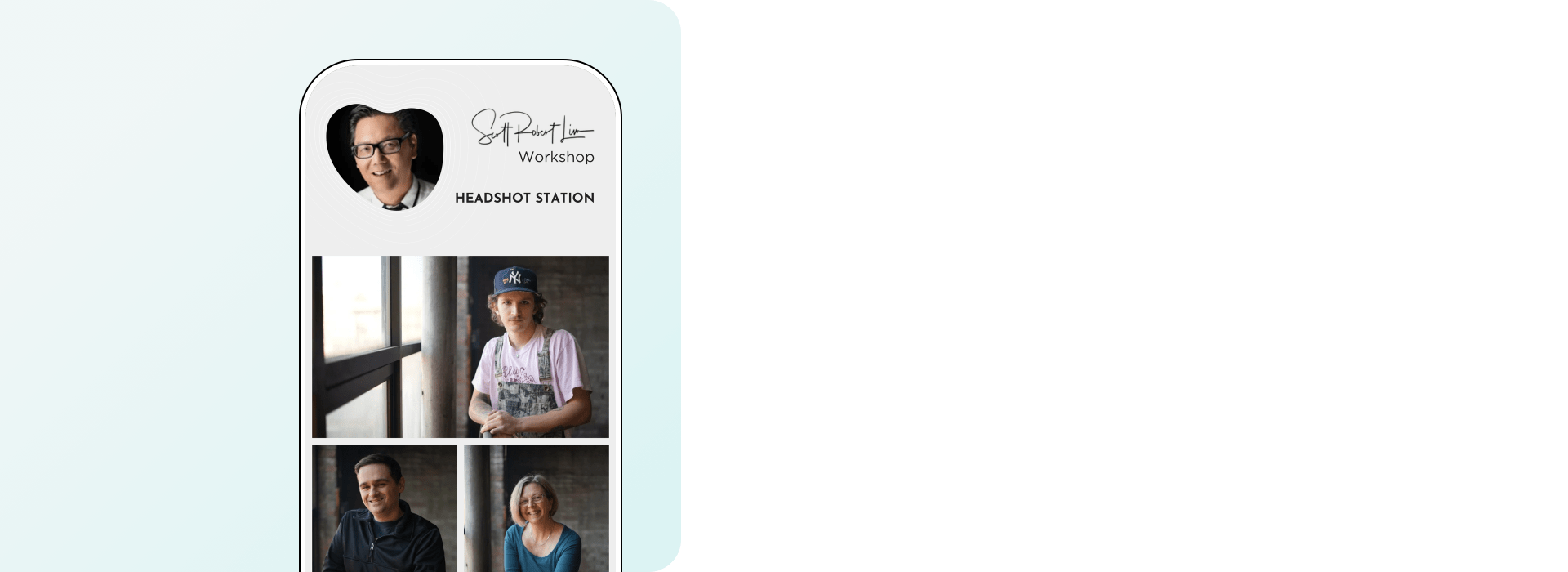 Instant headshot photos with on-location delivery