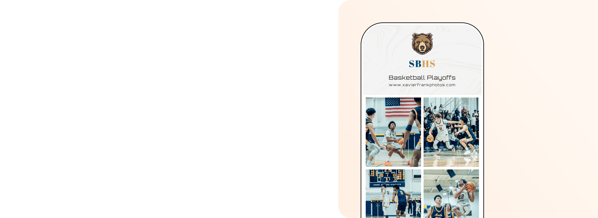 Instant sports photos for athletes, teams, and fans