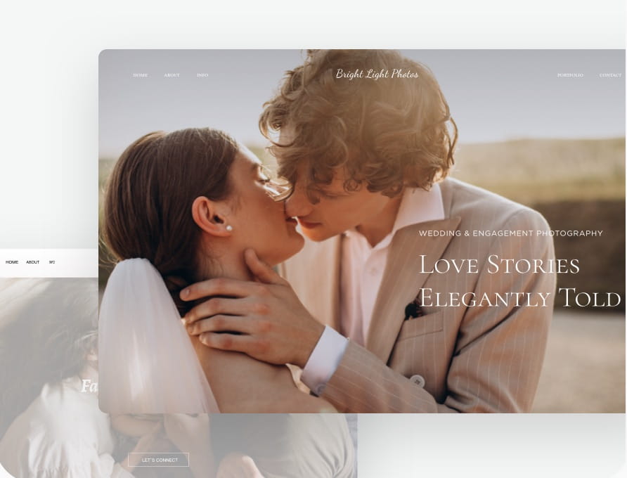 graphic showing the photography workflow: attract new clients with modern websites, book them with Zno Studio Manager, and impress them with Zno Gallery — all in one bundle of apps. 