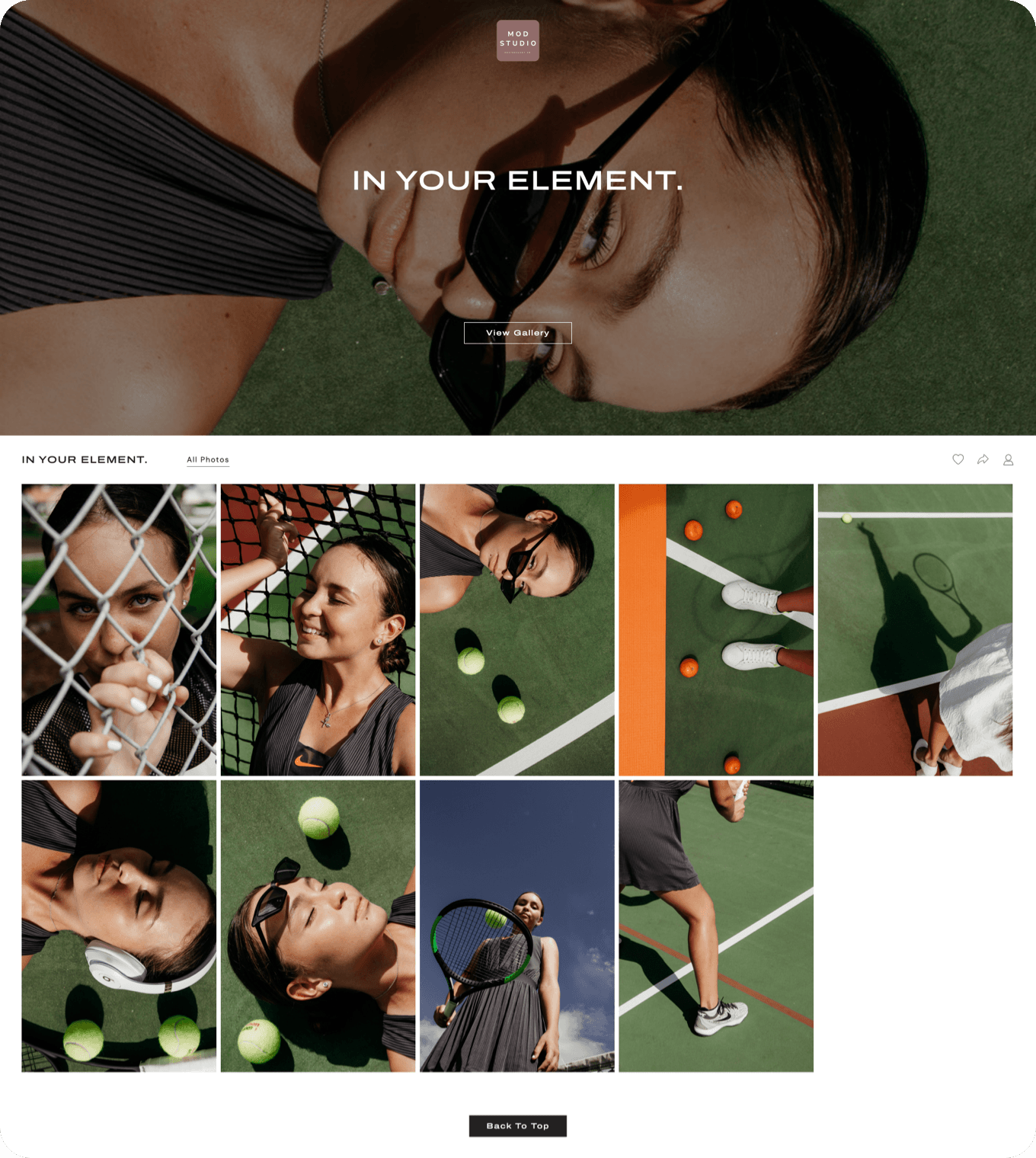 Portrait photography client gallery with online photo delivery