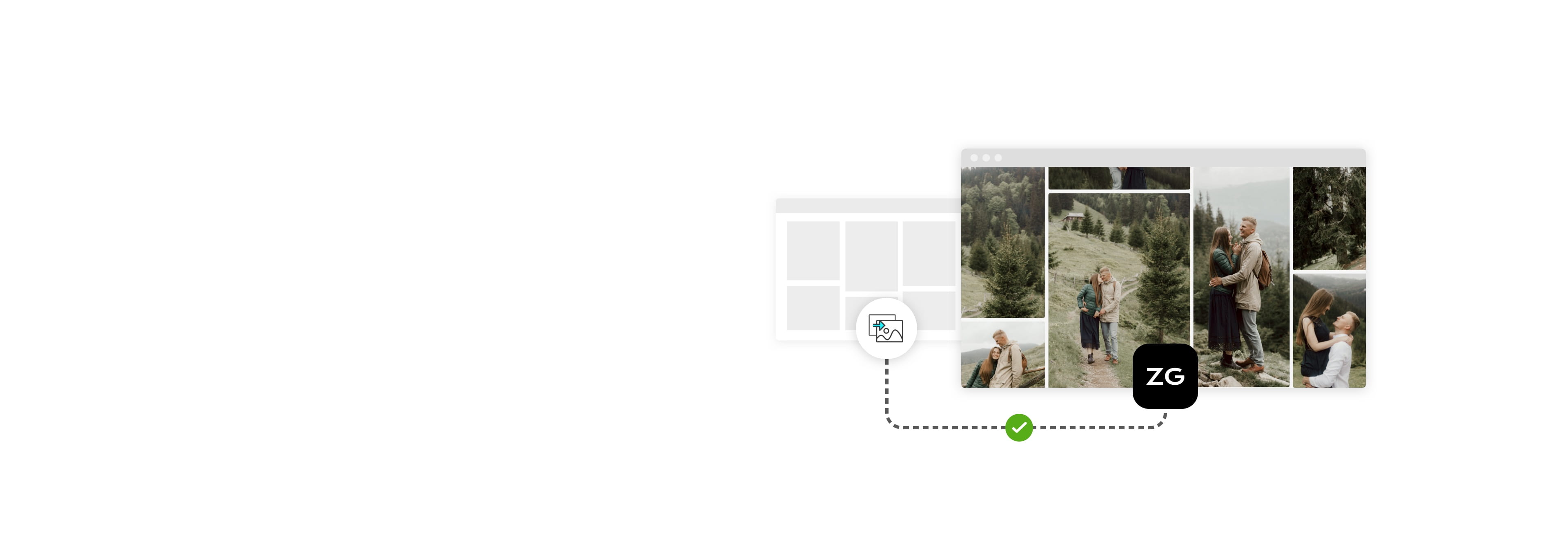 graphic of switching album layouts in zno designer